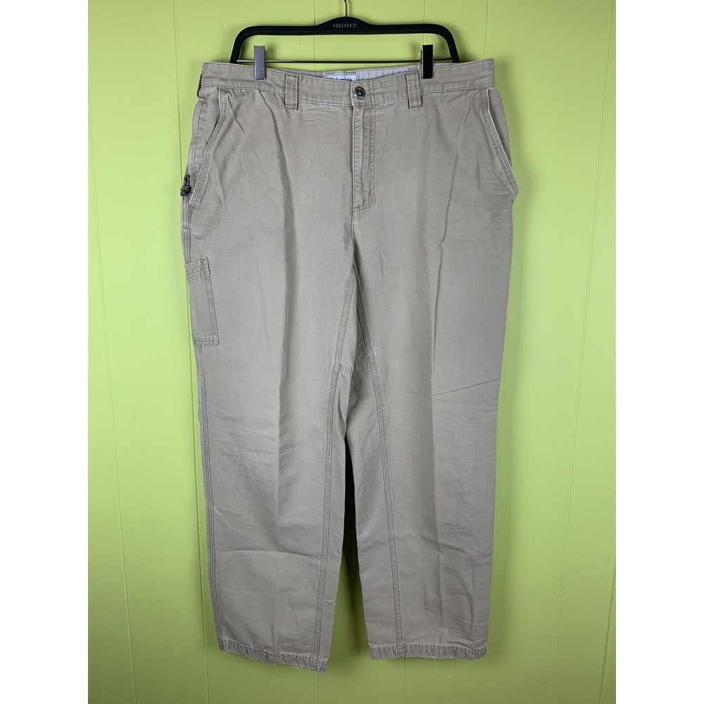 Columbia Hiking Pants Regular Fit Beige Men's Size 38X31 Zipper Pocket